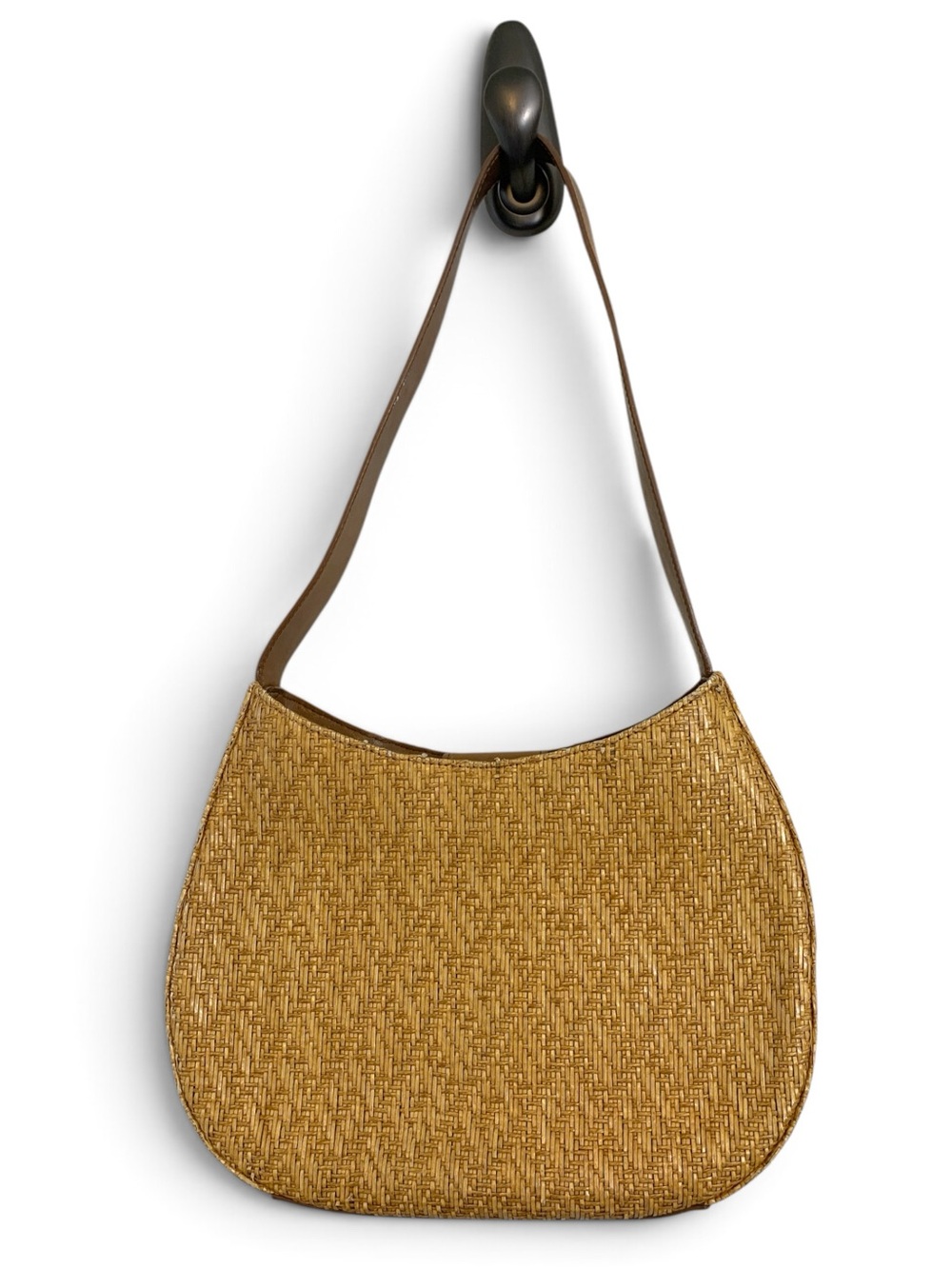 Fossil Oasis Woven Natural Straw Hobo Bag